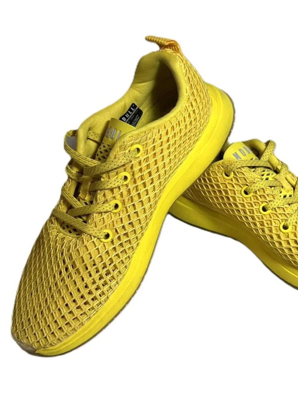 NOBULL Diamond Knit Trainer Yellow CrossFit Gym Shoes Mens 6.5 Womens 8